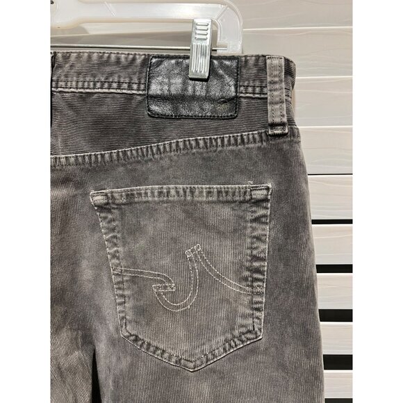 AG Adriano Goldschmied The Everett Slim Straight Gray Corduroy Pants  - Size 32x - Picture 4 of 5